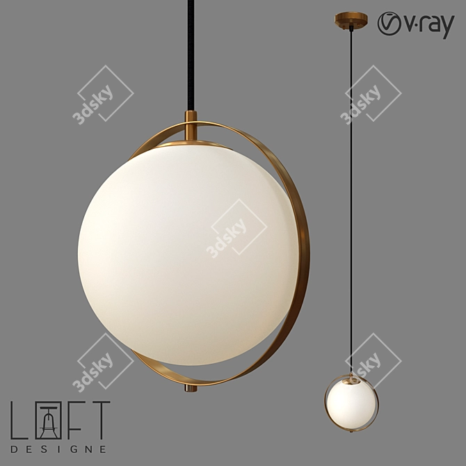 Modern Metal and Glass Pendant Lamp 3D model image 1