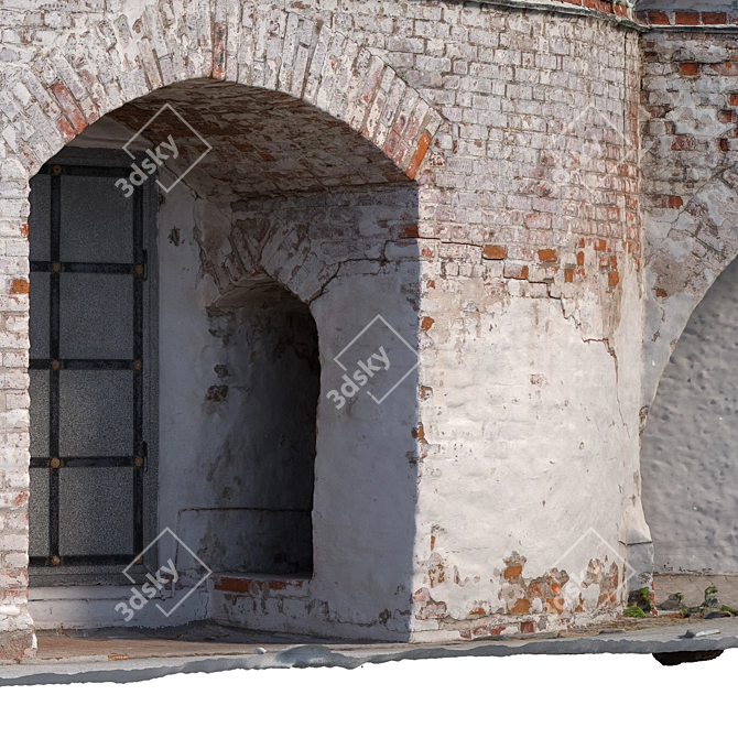 Detailed Wall with Arch 2 - 8K Texture 3D model image 2