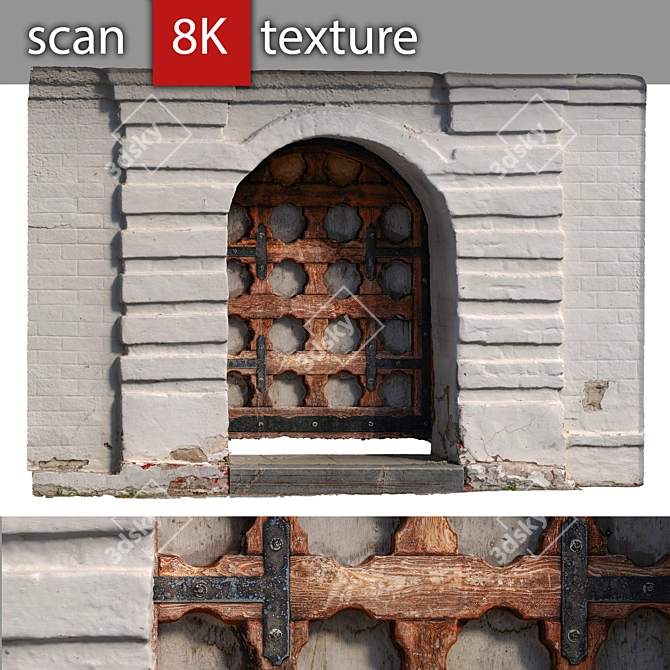 Detailed Arch with Doors: Photogrammetry Model 3D model image 1