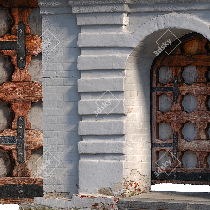 Detailed Arch with Doors: Photogrammetry Model 3D model image 2