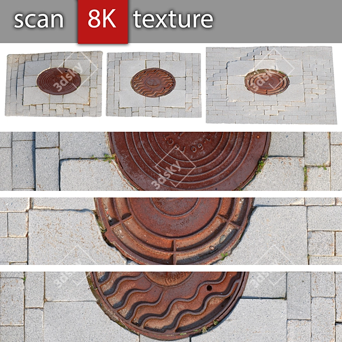 Road Hatch Collection: Highly Detailed, Photogrammetric 3D Models 3D model image 1