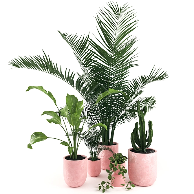 Lush Greenery Collection: 8 Stunning Plant Models 3D model image 1