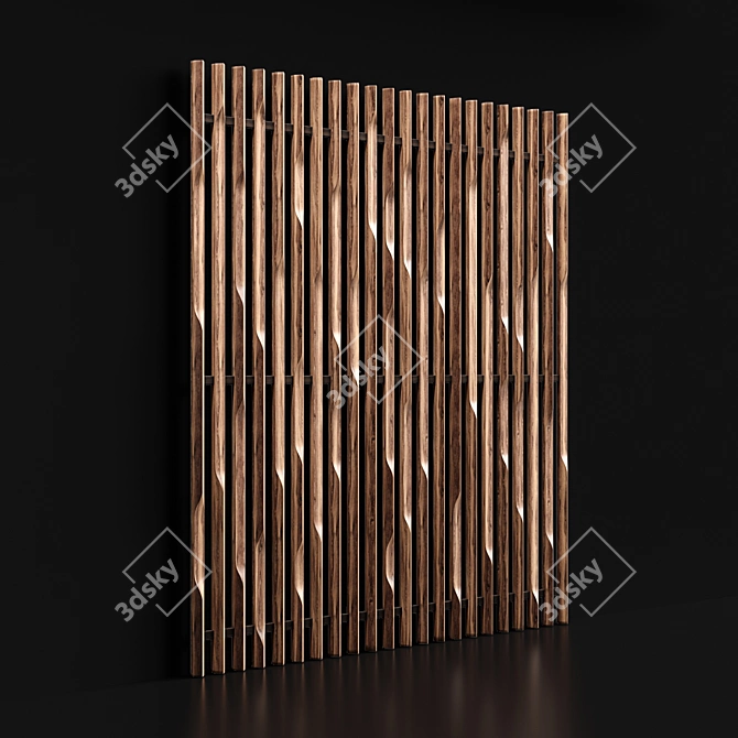 Decorative Wooden Wall Planks 3D model image 2