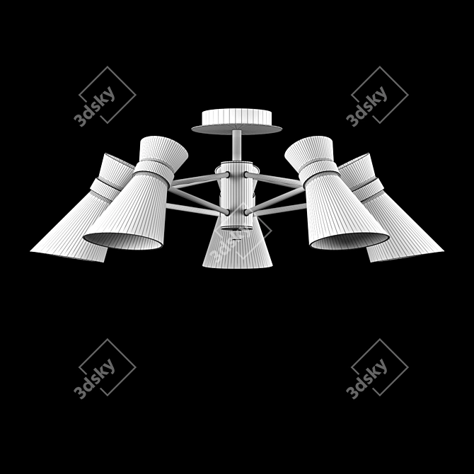 Elegant 5-Light Ceiling Chandelier 3D model image 2