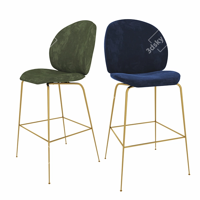 Elegant Beetle Bar Chair 3D model image 1