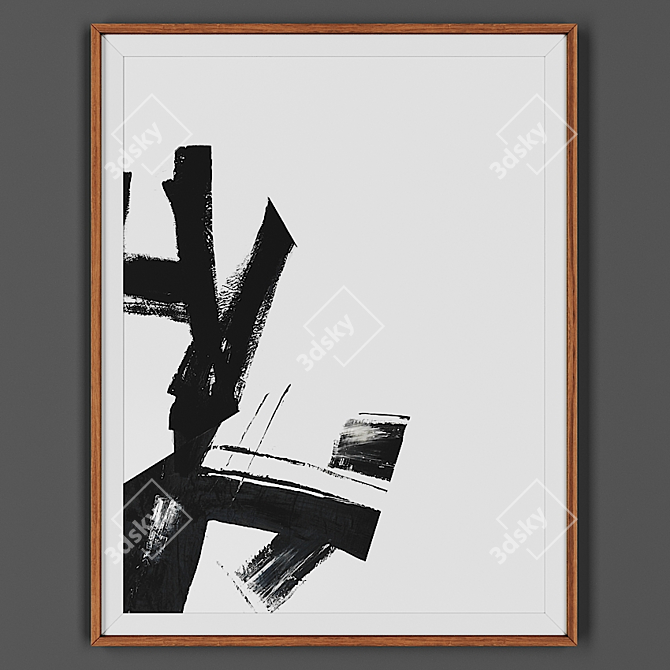 Wooden Framed Picture 3D model image 1