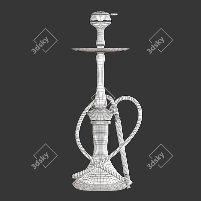 Wooden Hookah Trio 3D model image 3