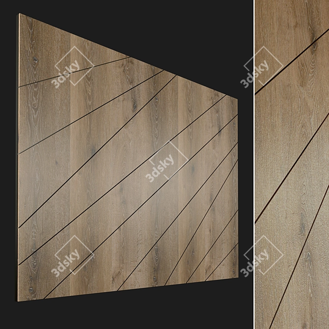 Wooden 3D Decorative Wall Panel 3D model image 1