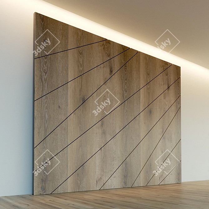 Wooden 3D Decorative Wall Panel 3D model image 2