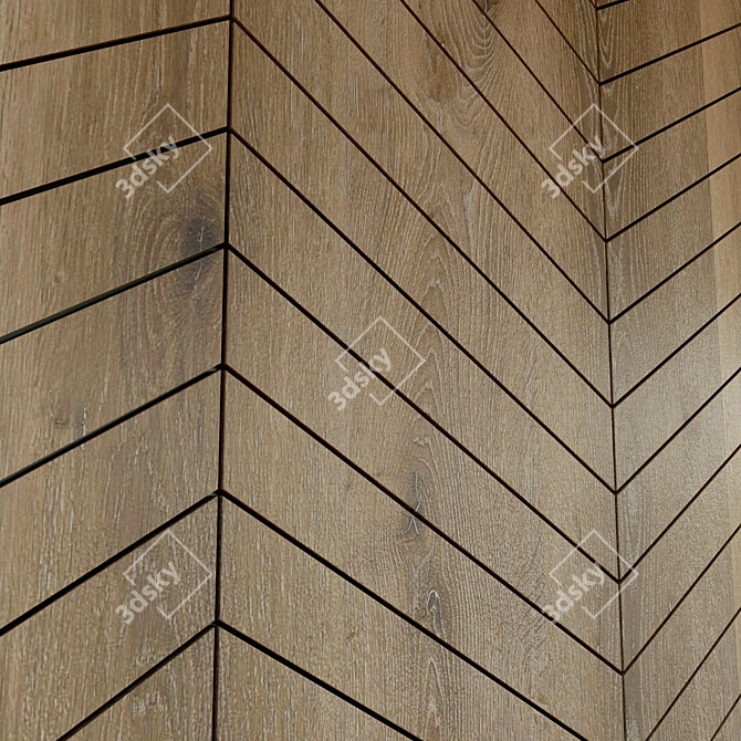 Title: Wooden 3D Wall Panel - Elegant Home Decor 3D model image 3