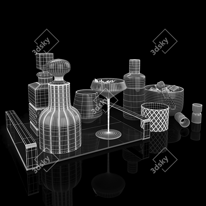 Suave Whiskey Decanter Set 3D model image 3
