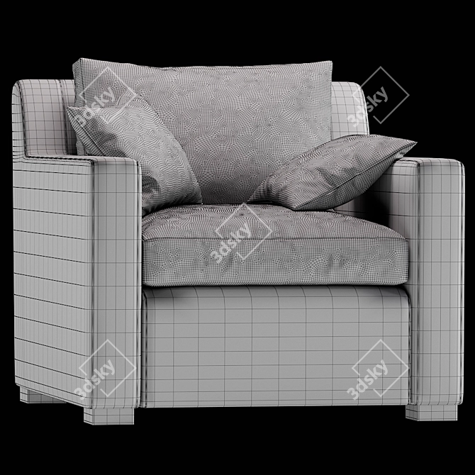 Elegant Belgian Track Armchair 3D model image 3