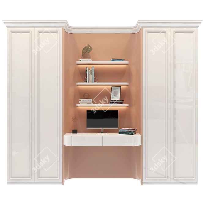 Versatile Wardrobe with 6 Compartments 3D model image 1