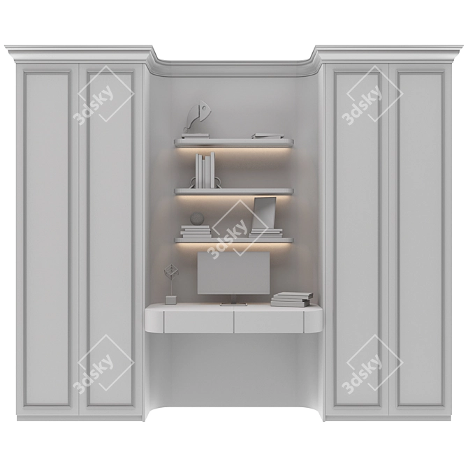 Versatile Wardrobe with 6 Compartments 3D model image 2