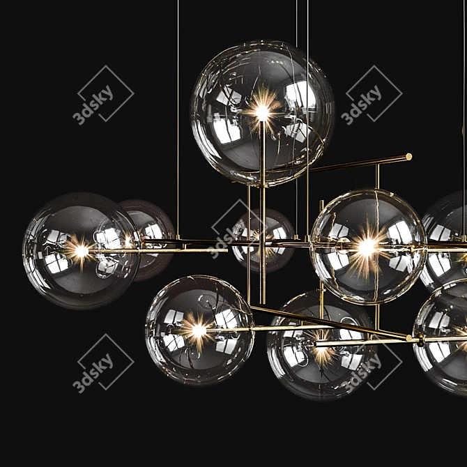 Bolle Horizontal: Modern Chandelier for Versatile Spaces 3D model image 2