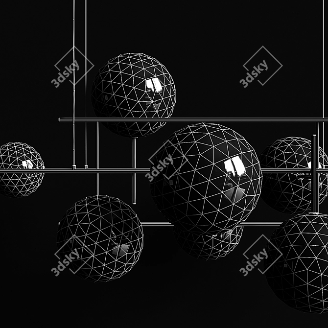 Bolle Horizontal: Modern Chandelier for Versatile Spaces 3D model image 3