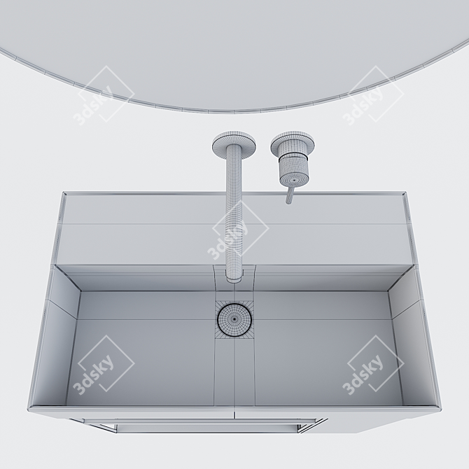 Globo T-EDGE Wall-Mounted Washbasin 3D model image 3