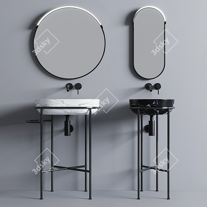 Globo Marble Washbasin: Elegant and Stylish 3D model image 1