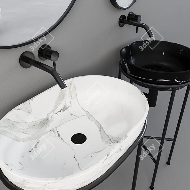 Globo Marble Washbasin: Elegant and Stylish 3D model image 2