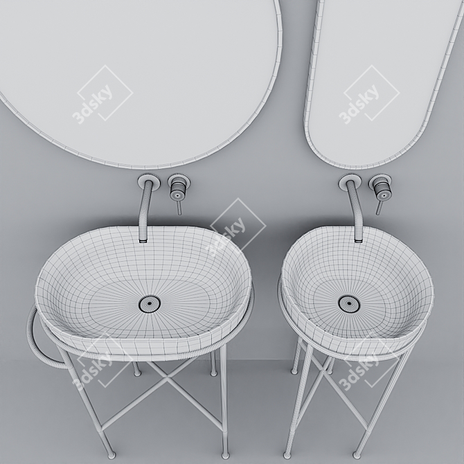 Globo Marble Washbasin: Elegant and Stylish 3D model image 3