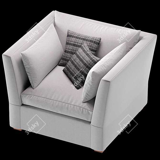 Belgian Shelter Armchair: Elegant and Comfortable 3D model image 2