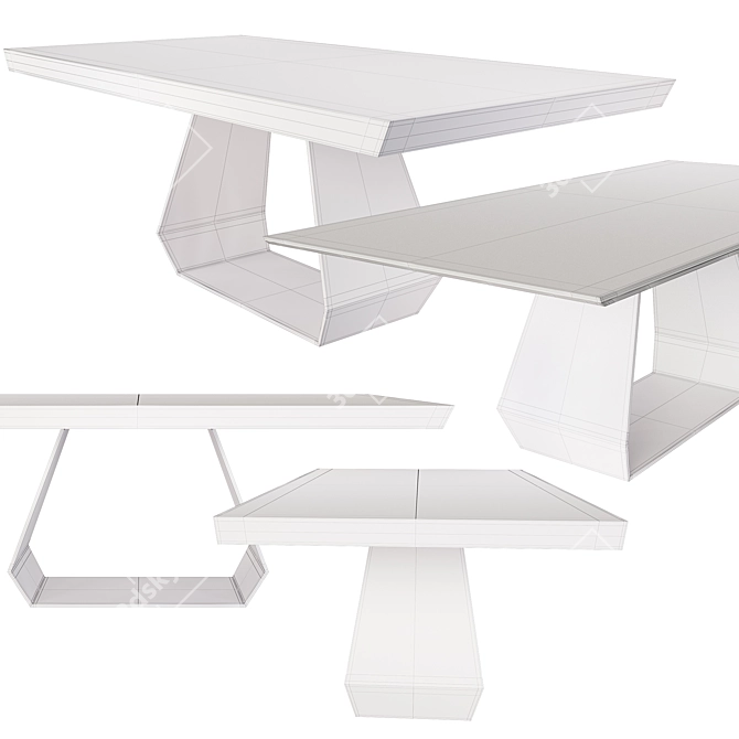 Amond Dining Table: Elegant Contrast and Harmonious Design 3D model image 3
