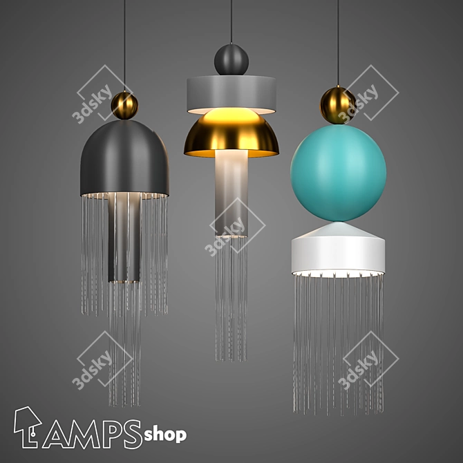 Glamorous Crystal Chandelier - PDL2118 3D model image 1