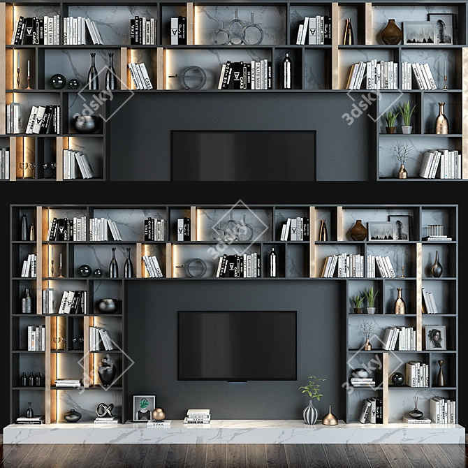Modern TV Shelf 77: Organize and Display 3D model image 1