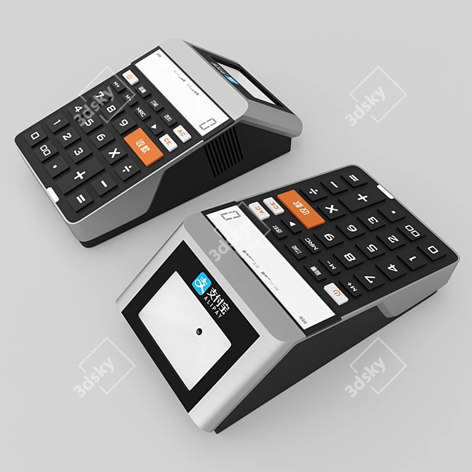 QR Code Cashier Scanner 3D model image 3