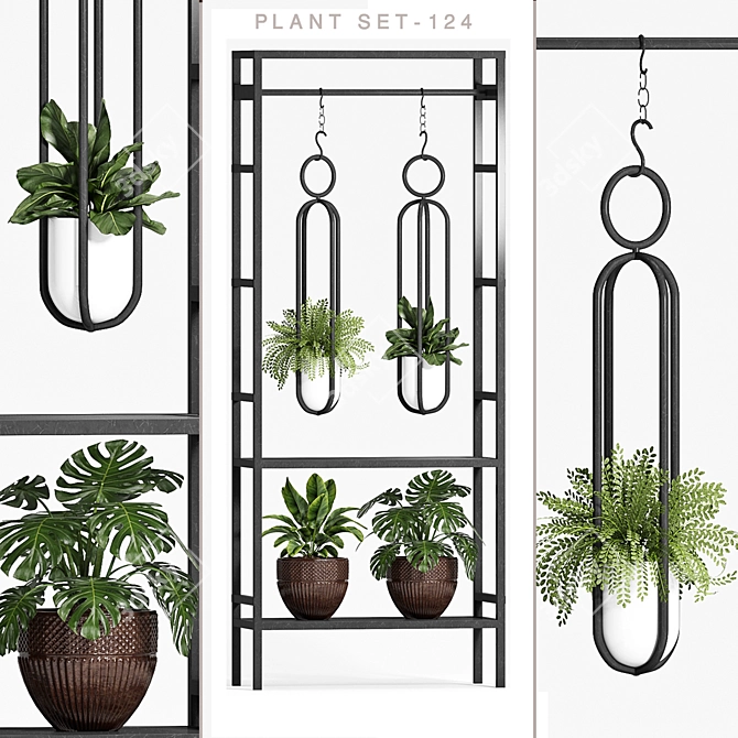 Modern Plant Trio Set 3D model image 2