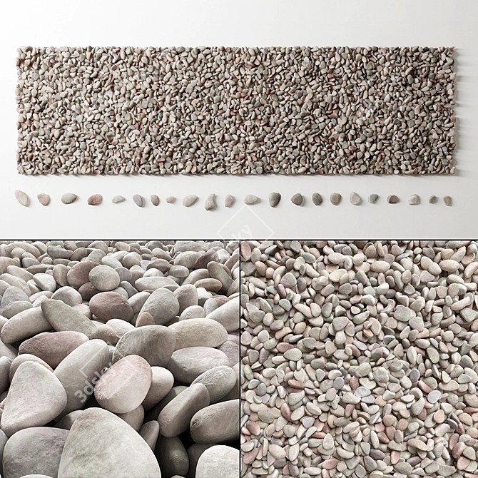 Smooth Pebble Road 3D Model 3D model image 2