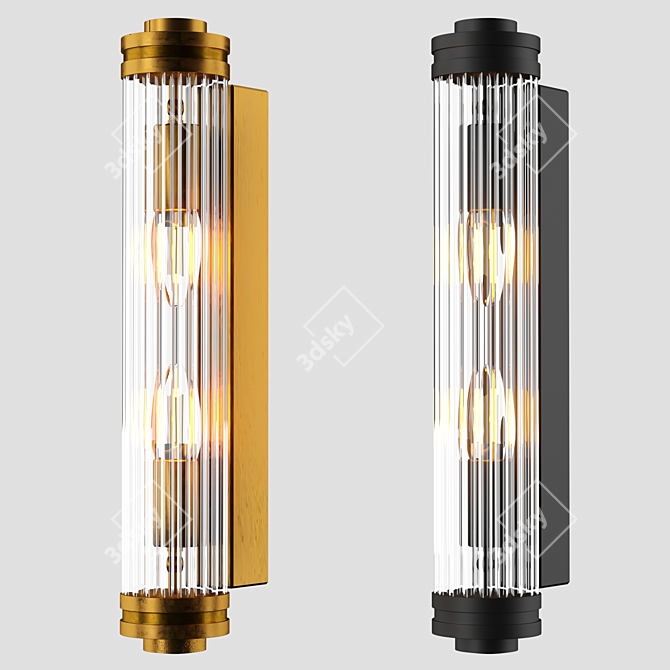 Title: Sleek Gold Glass Sconce 3D model image 1