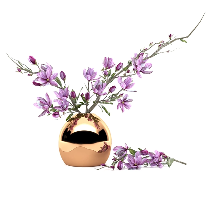 Elegant Magnolia Bouquet 3D model image 1