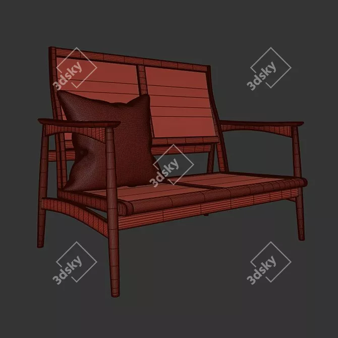 Antique Black Wooden Chair 3D model image 3