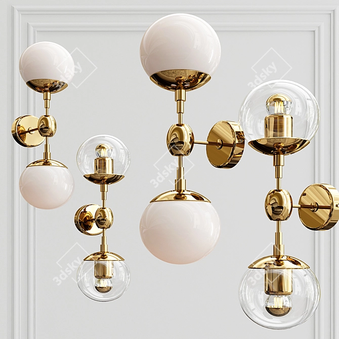 Gold Modo Sconce: Elegant Illumination 3D model image 1