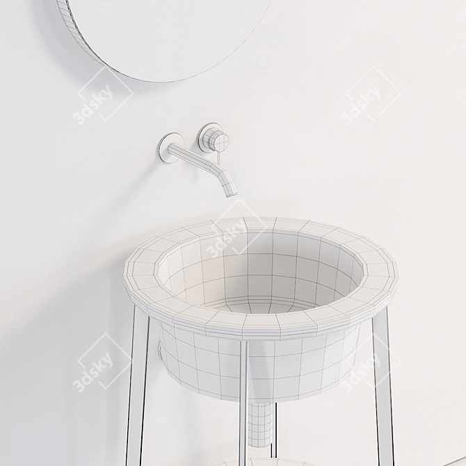 Ceramica Cielo Catino Tondo: Stylish Washbasin Set 3D model image 3