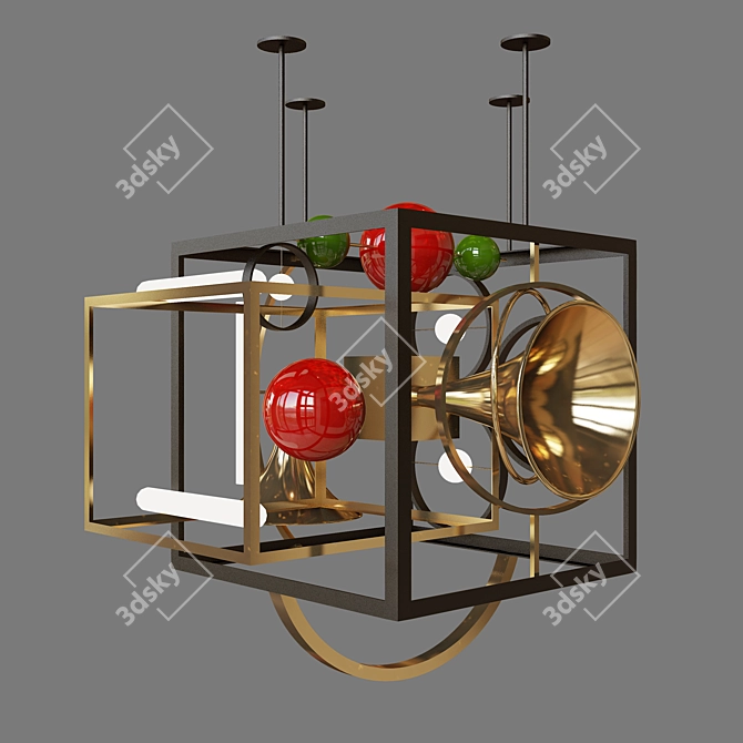 Sleek 3D Ceiling Light 3D model image 1