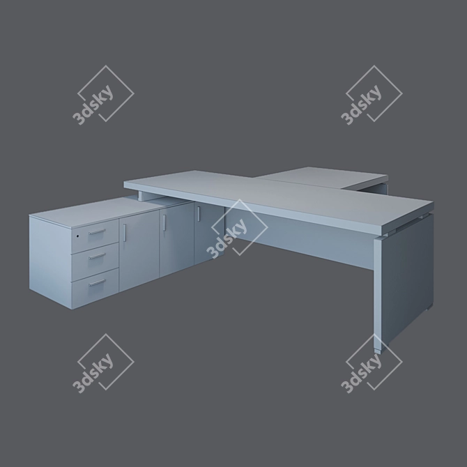 Alea Odeon Executive Table 3D model image 2