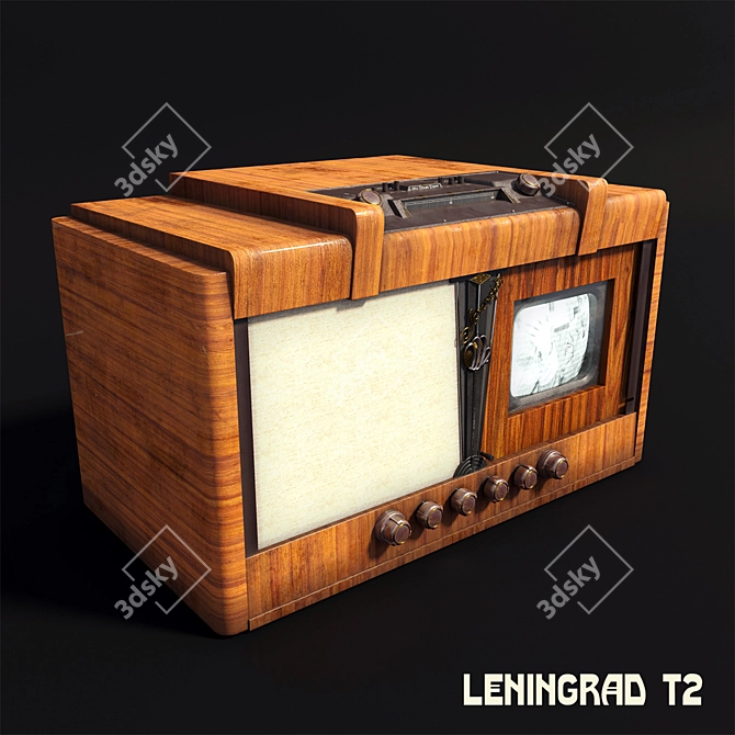 Vintage Soviet TV Leningrad 3D model image 1