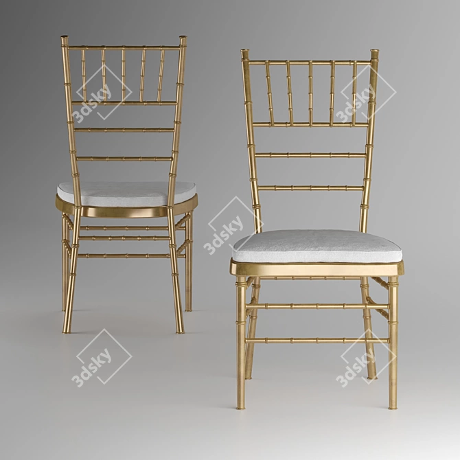 Eco-friendly Bamboo Chair | W:53cm D:60cm H:110cm 3D model image 1