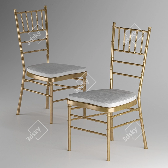 Eco-friendly Bamboo Chair | W:53cm D:60cm H:110cm 3D model image 2