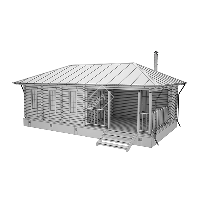 Title: Rustic Grill House 3D model image 2
