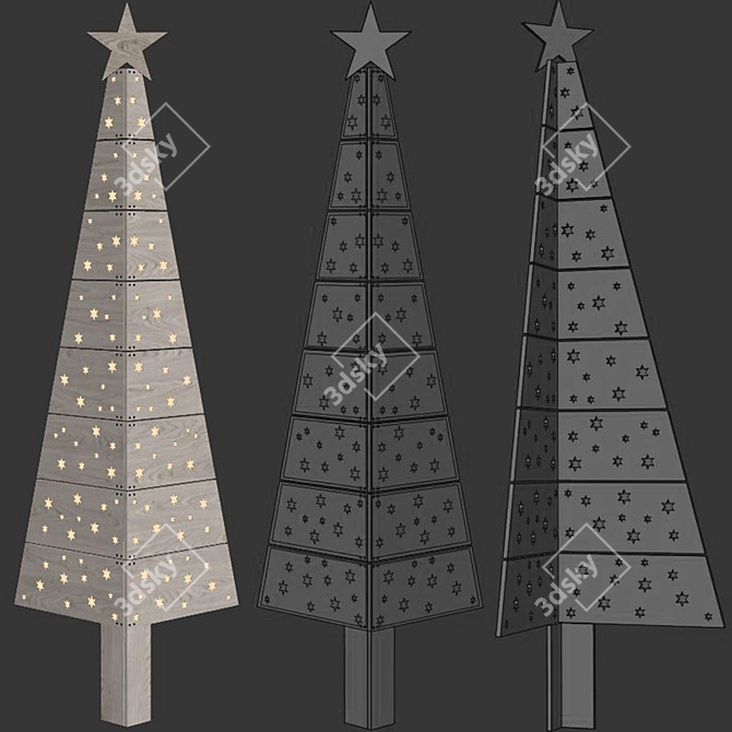 Angular Eco-Friendly DIY Christmas Tree 3D model image 3