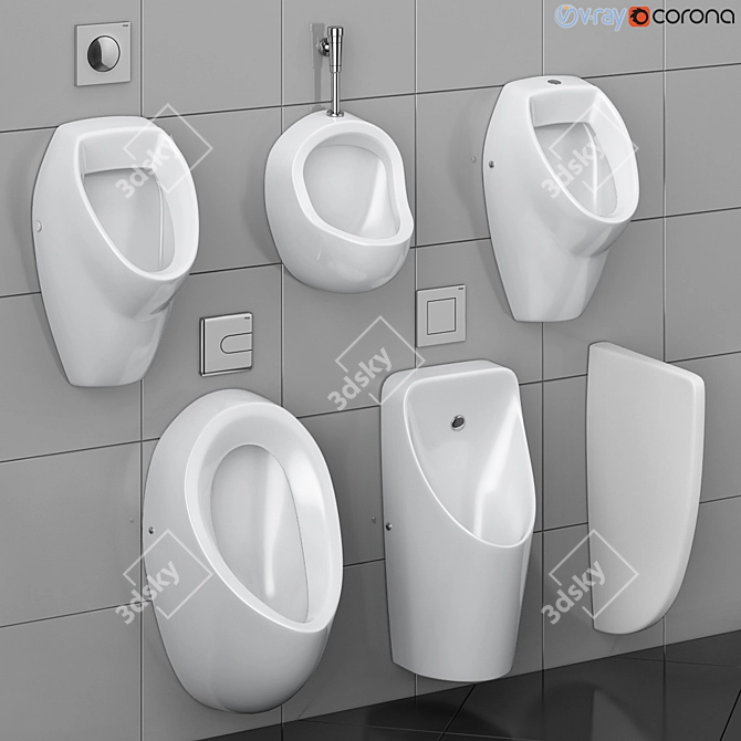 Cersanit Set 74: Stylish Urinal Partition 3D model image 1