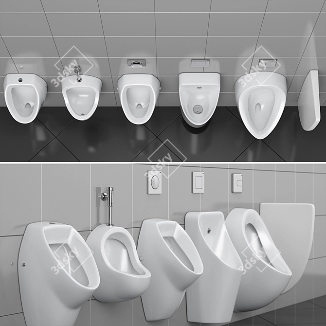 Cersanit Set 74: Stylish Urinal Partition 3D model image 2