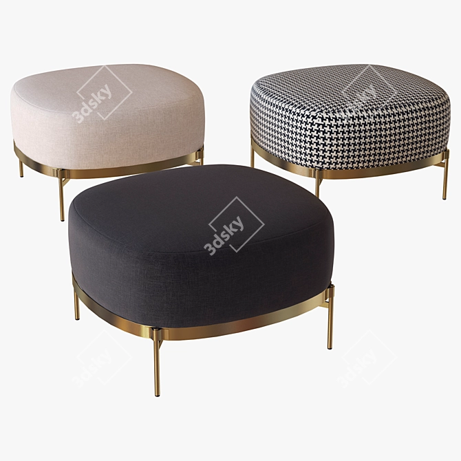 Minotti Tape Footstool 3D model image 1