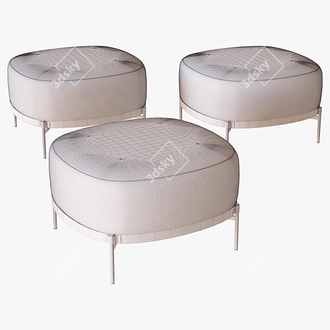 Minotti Tape Footstool 3D model image 2