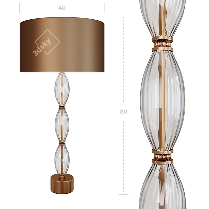 Freddi Smoke Table Lamp - Elegant and Contemporary Lighting 3D model image 1