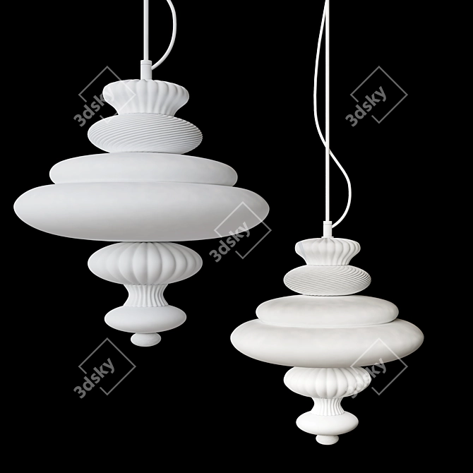 Modern Glass Pigalle Suspensions 3D model image 3