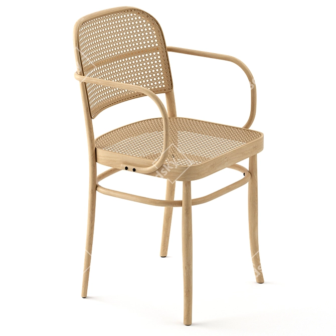 Elegant Thonet Vienna Rattan Chair 3D model image 1